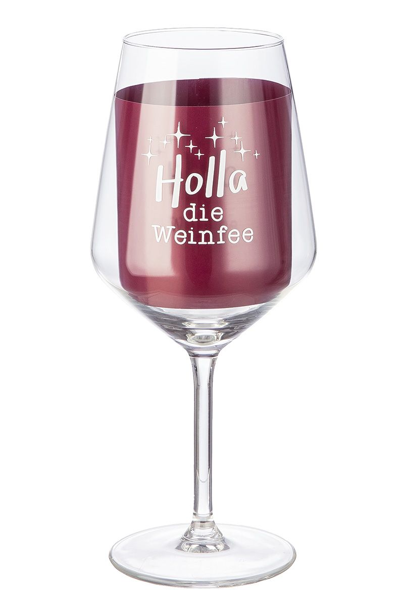 Weinglas: "Holla die Weinfee"