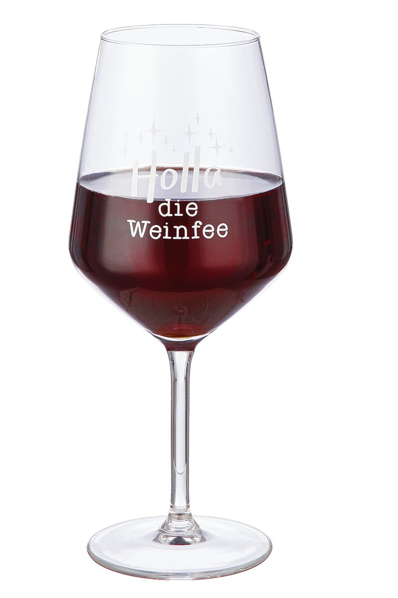Weinglas: "Holla die Weinfee"