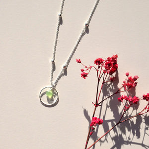 Necklace circle green silver – You are wonderful. (Halskette)