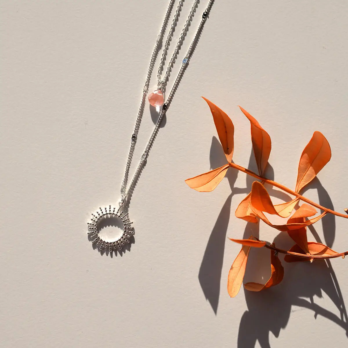 Necklace sun pink silver – Congratulations (Halskette)
