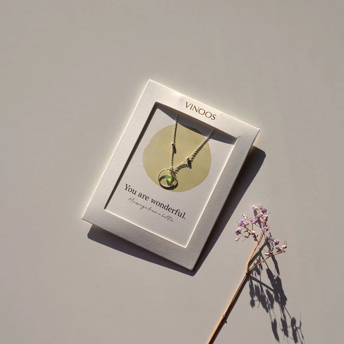 Necklace circle green silver – You are wonderful. (Halskette)