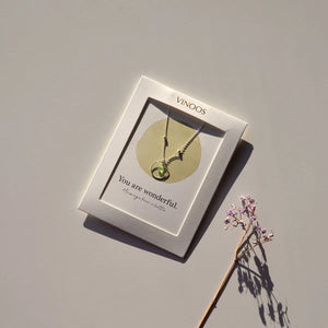 Necklace circle green silver – You are wonderful. (Halskette)