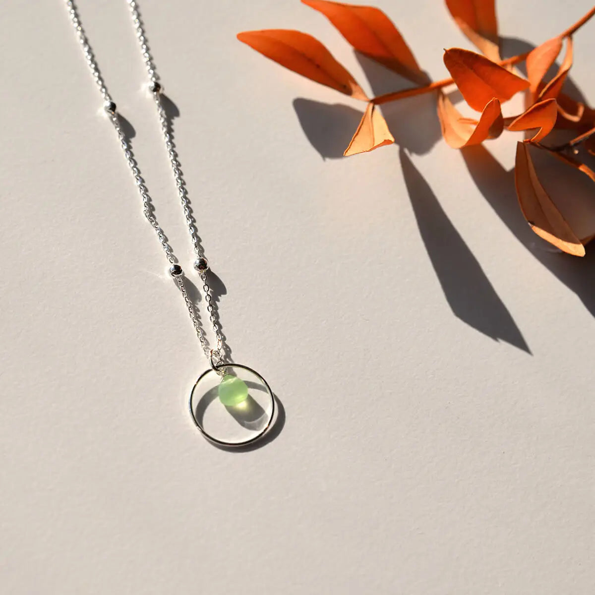 Necklace circle green silver – You are wonderful. (Halskette)