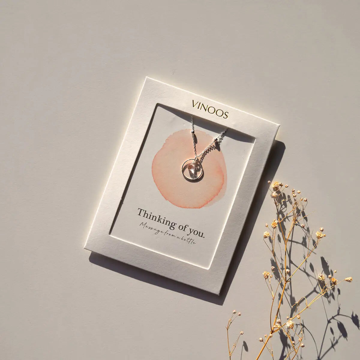 Necklace circle pink silver – Thinking of you. (Halskette)