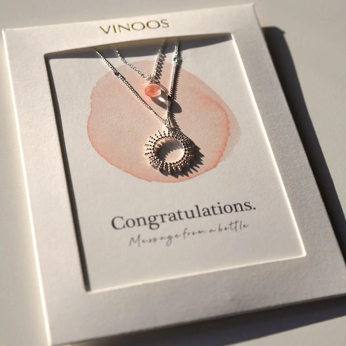 Necklace sun pink silver – Congratulations (Halskette)