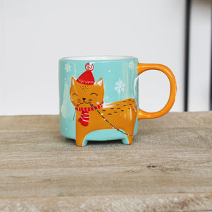 Cute Animal Kaffeebecher Katze Winteredition