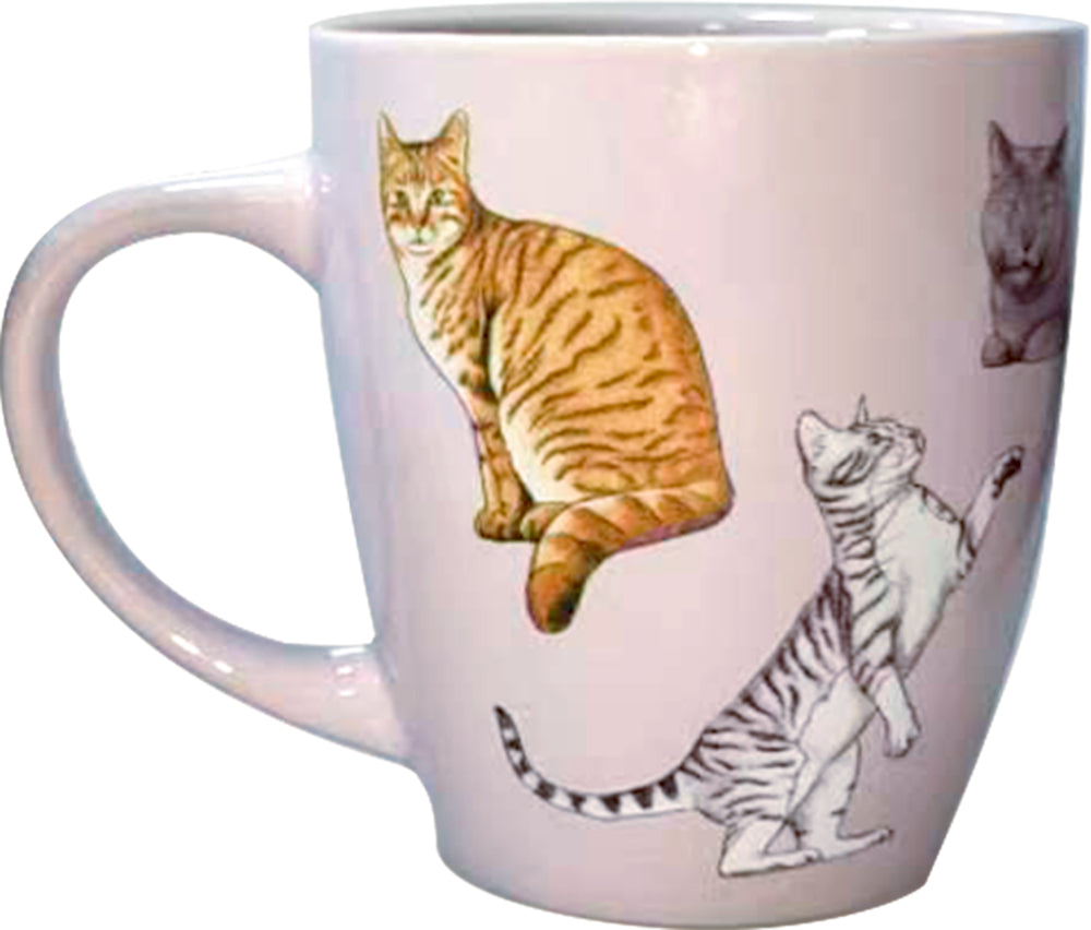 Porzellan-Tasse Katzen - I love cats & dogs