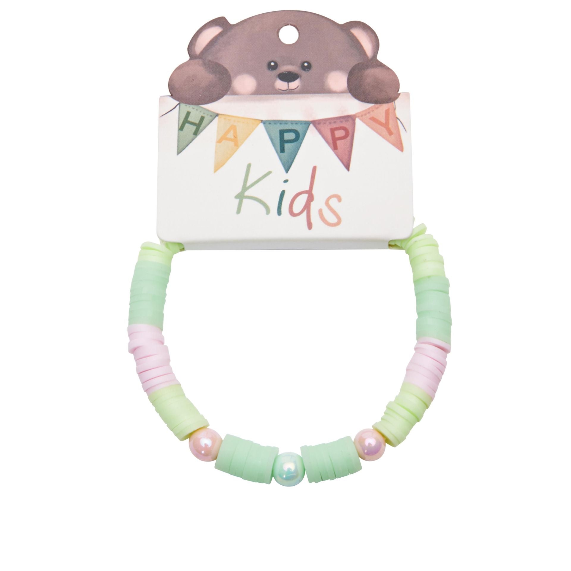 Kinder-Armband - "Happy Kids" green-pink