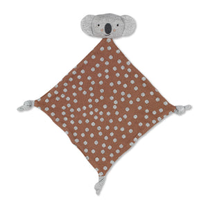 Kuscheltuch Koala Punkte, sugar/grau