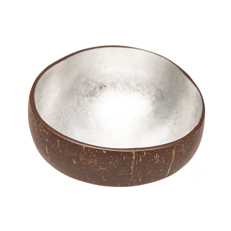 Deco coconut bowl - silver