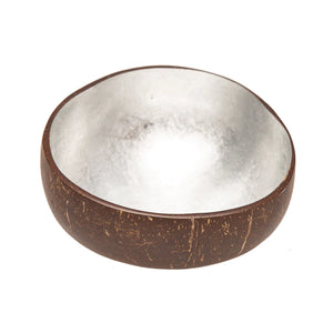 Deco coconut bowl - silver
