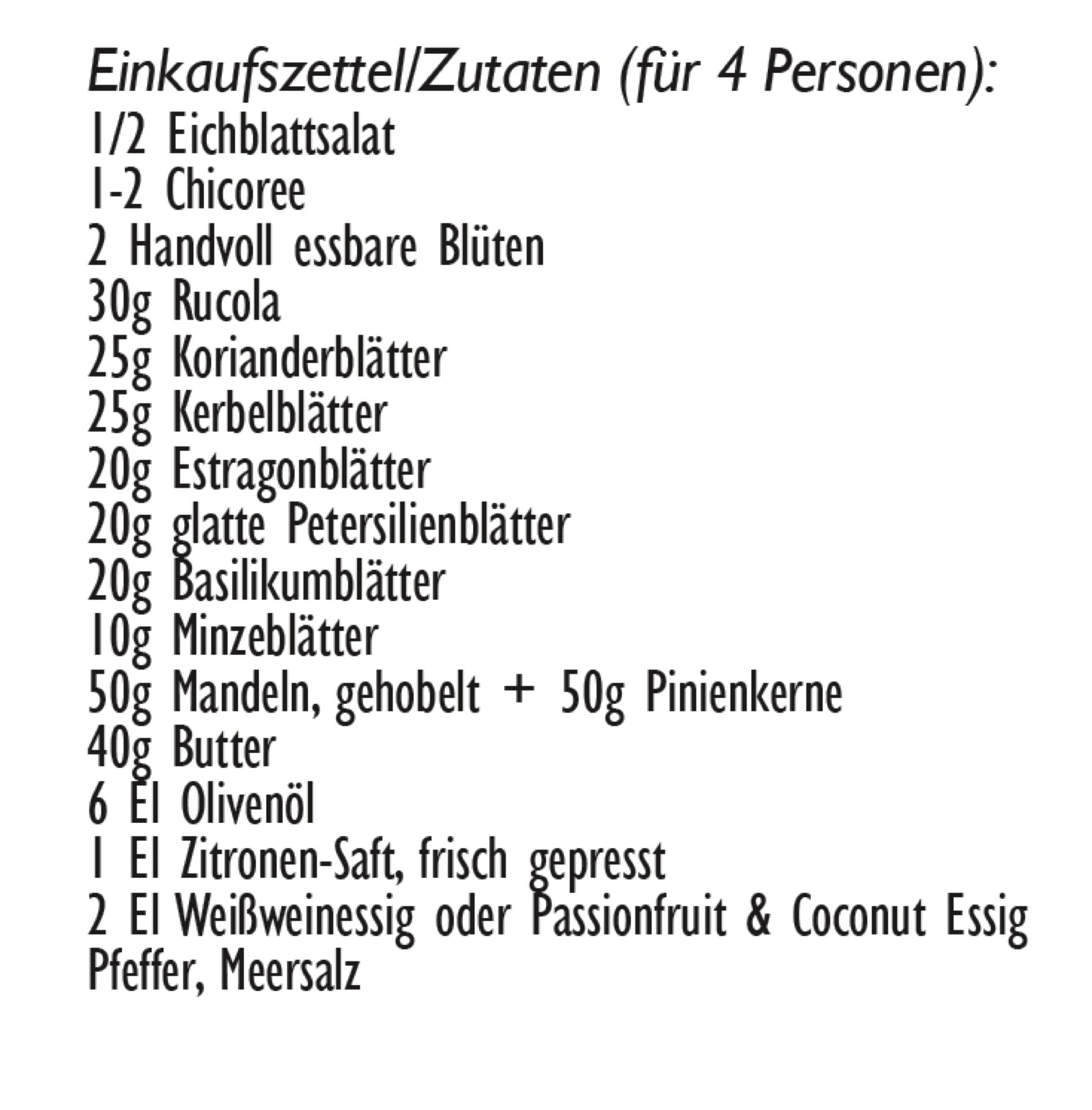 Kalifornischer Blüten Salat