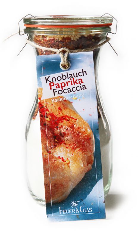 Knoblauch Paprika Focaccia im Weckglas