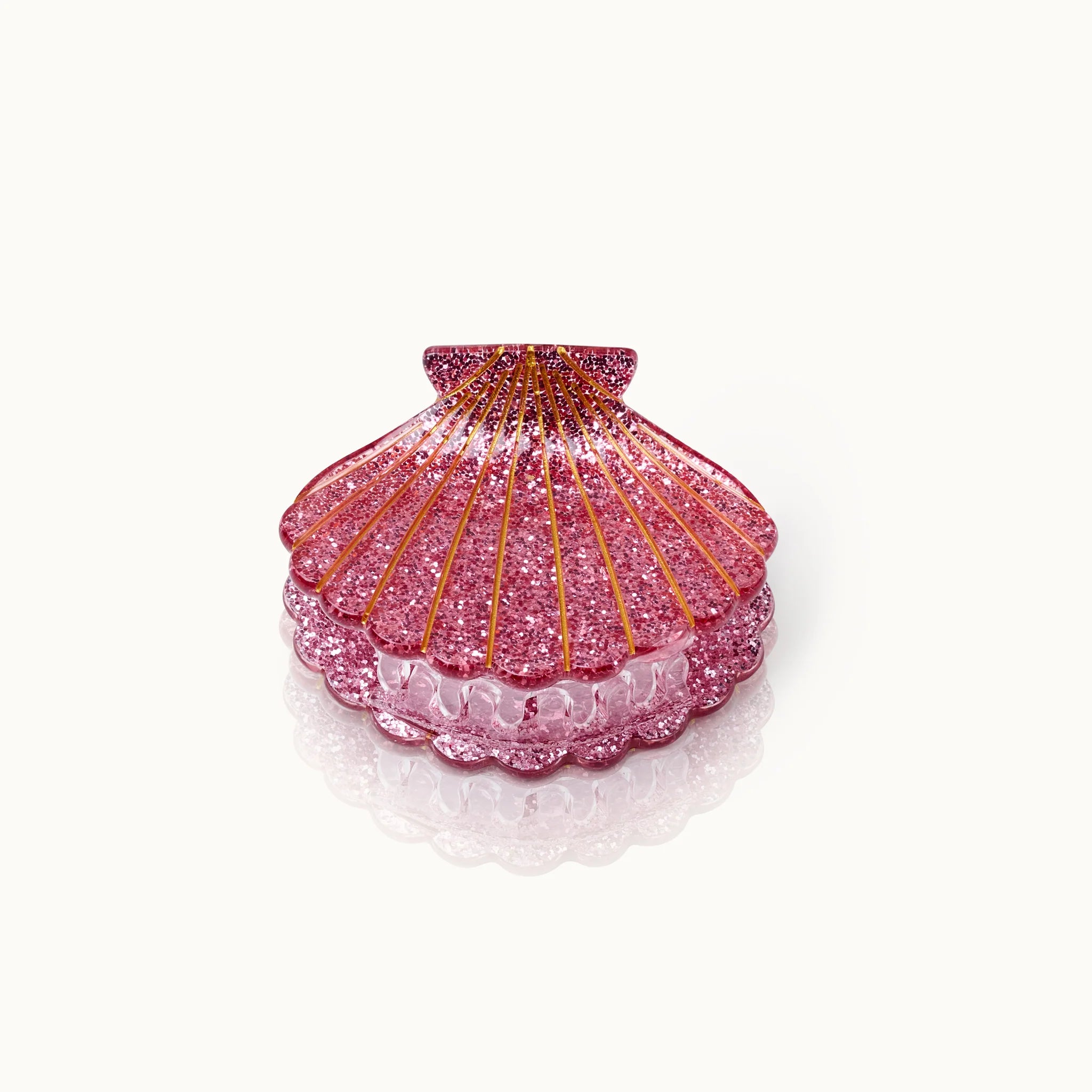 Haarklammer Muschel Rose Glitter