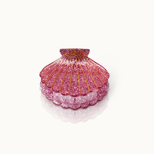 Haarklammer Muschel Rose Glitter