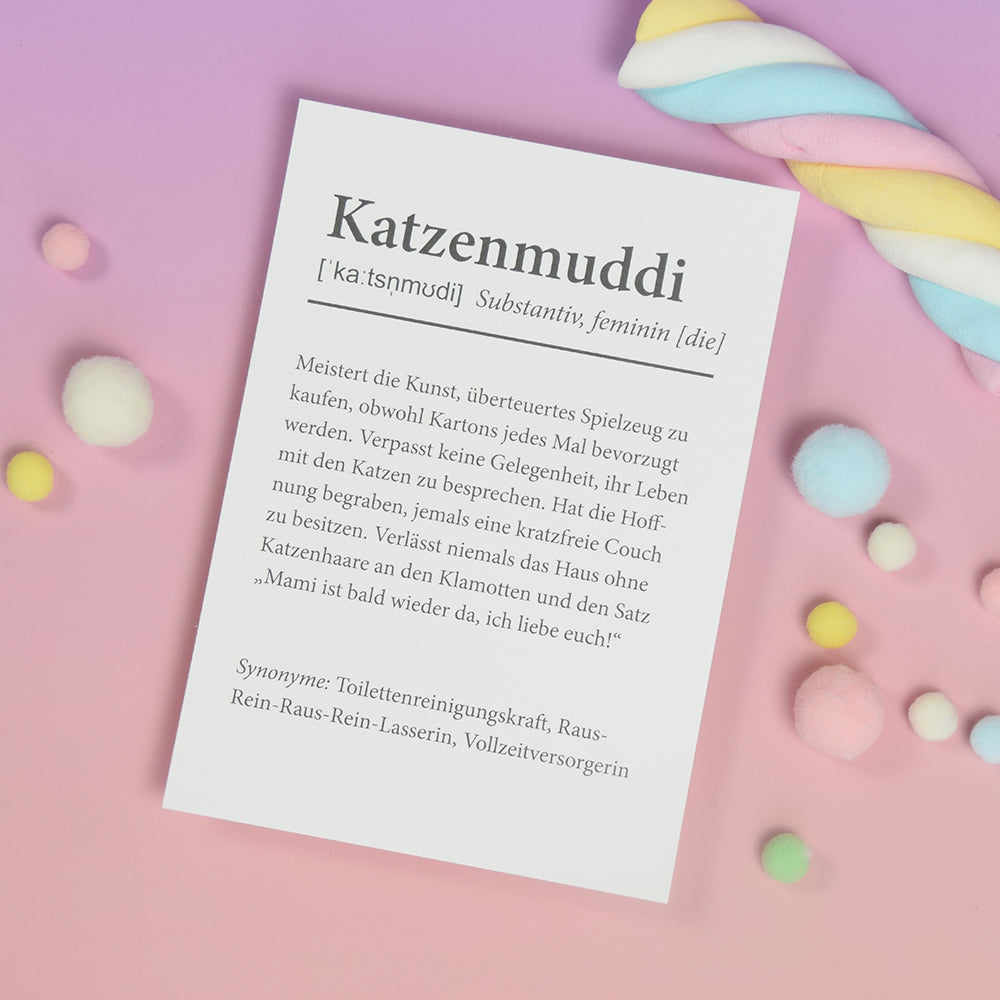 Postkarte Katzenmuddi Definition
