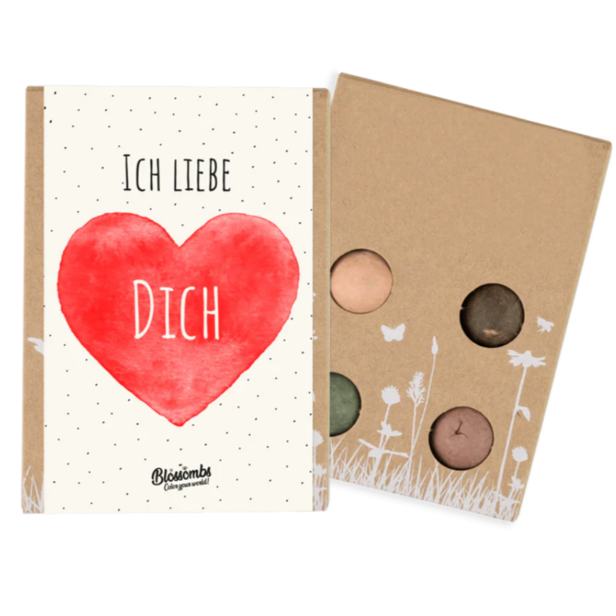 Geschenkbox Mini "Ich liebe dich" mit 4 Samenbomben