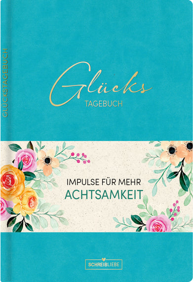 Glückstagebuch Soft Touch Aquamarin, vegan