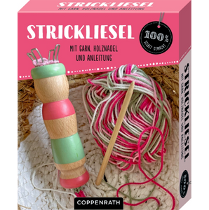 Strickliesel - mit Garn, Holznadel und Anleitung