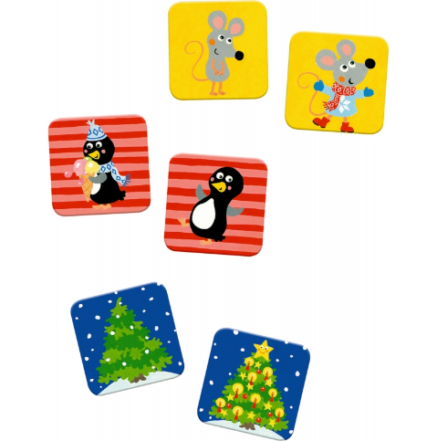 Bunte Weihnachtseisenbahn der Tiere