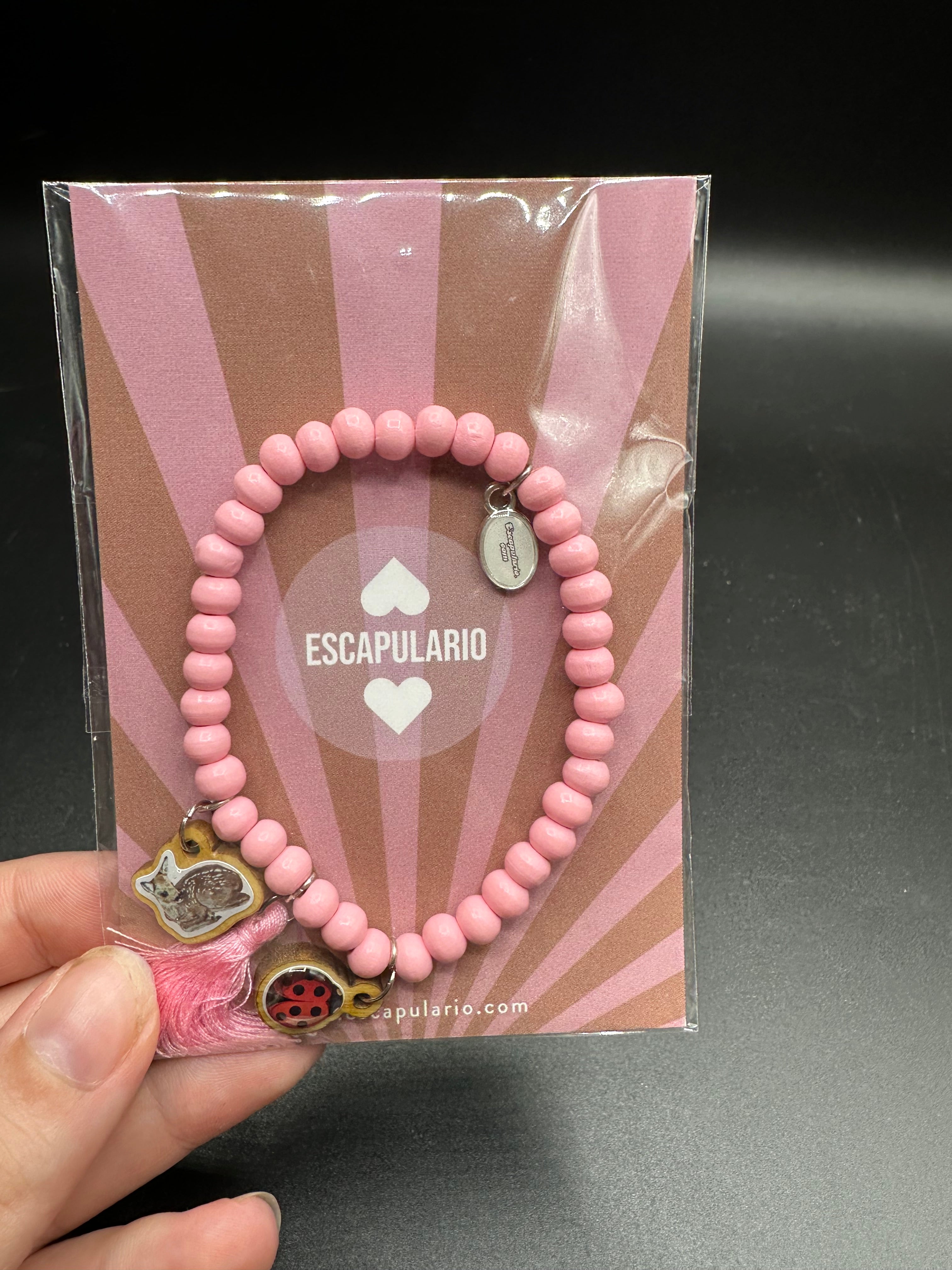 Armband in rosa mit Holzperlen
