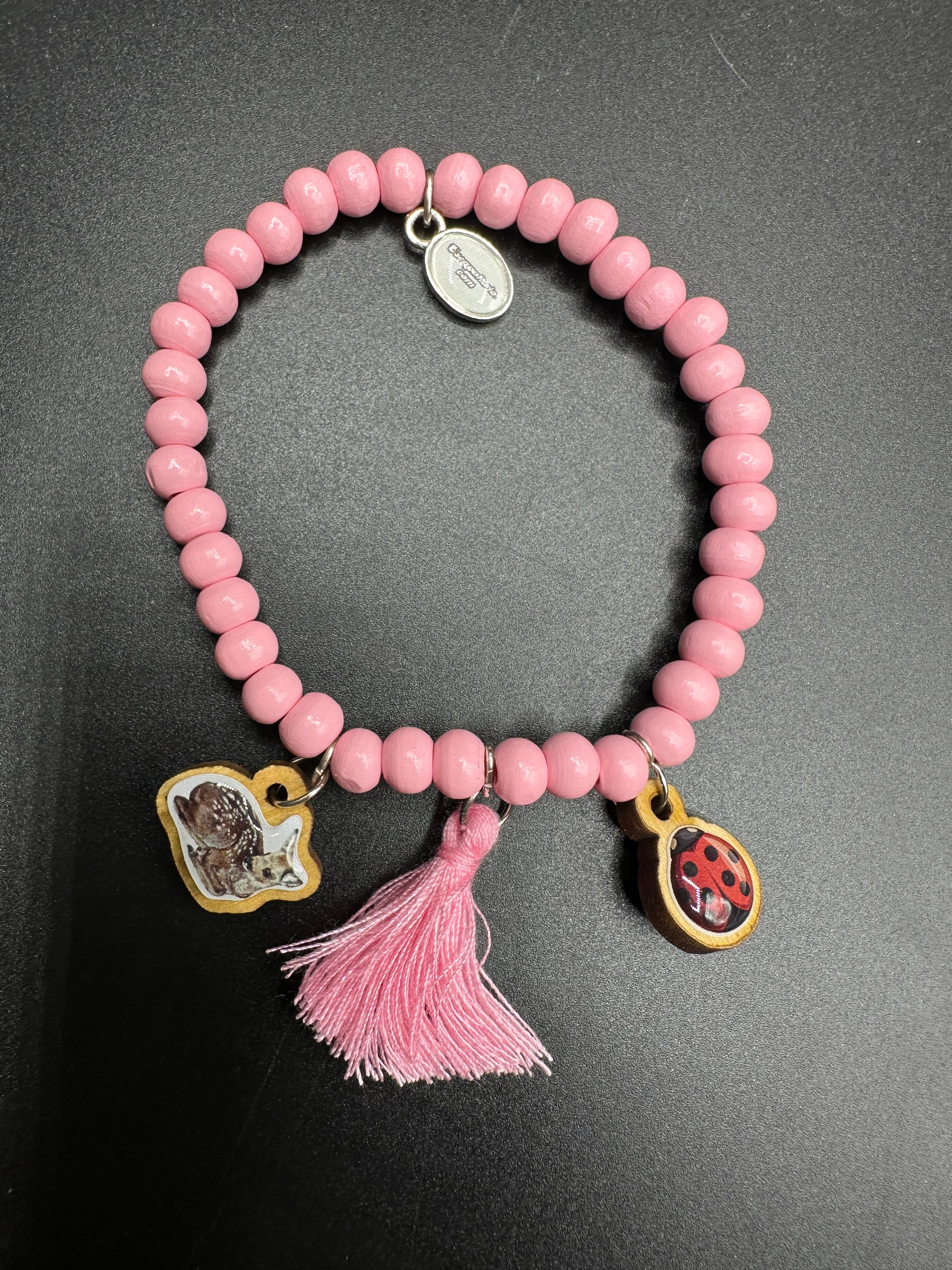 Armband in rosa mit Holzperlen