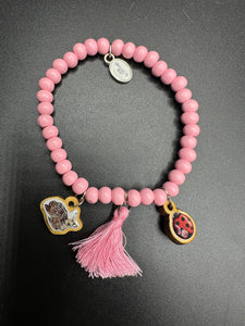 Armband in rosa mit Holzperlen