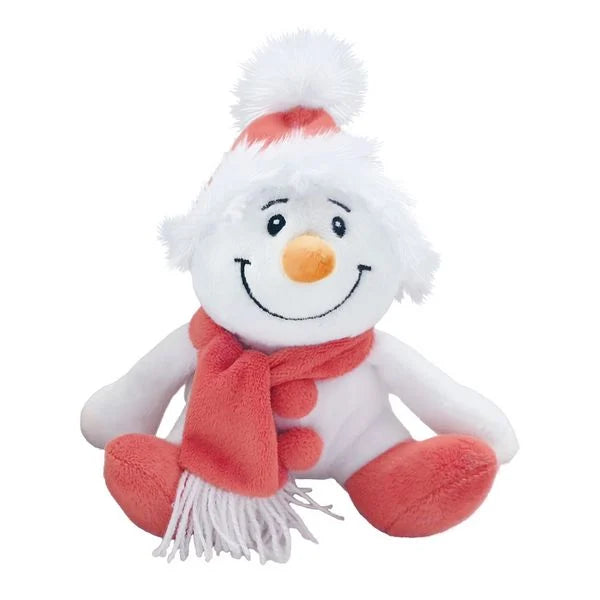 Plüsch-Schneemann rot